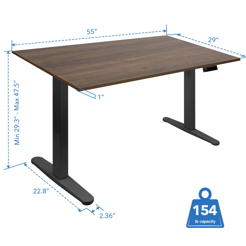 Bureau assis-debout électrique avec plateau Mount-it, noir à la dérive