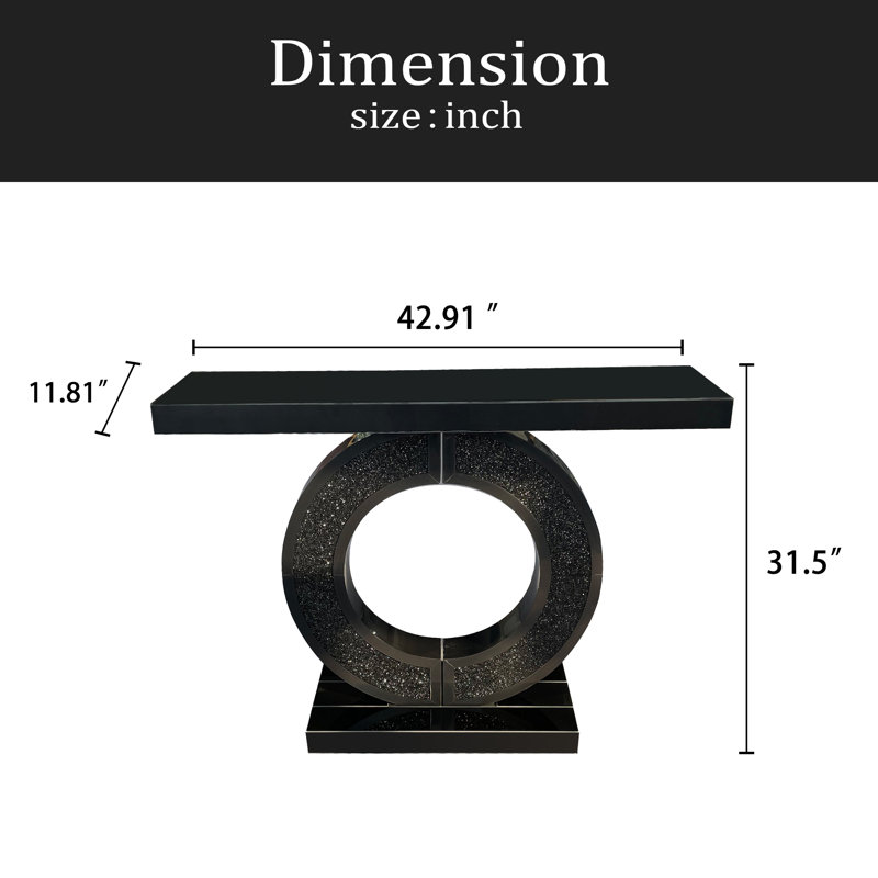 Console en O avec miroir, Noir