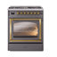 Cuisinière à double combustible 30 pouces avec 5 brûleurs scellés (gaz naturel) de la série Nostalgie II de ILVE Nostalgie II