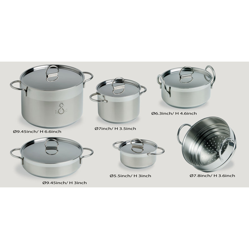 Batterie de cuisine gigogne en acier inoxydable