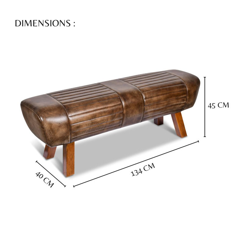 Genuine Leather Upholstered Bench