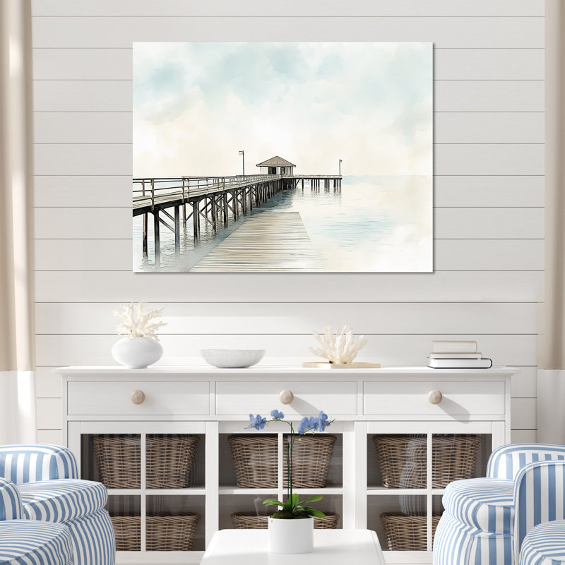 Quan - Reproduction d'art mural plage et océan, H 24 po x l 32 po x P 1 po, Toile tendue