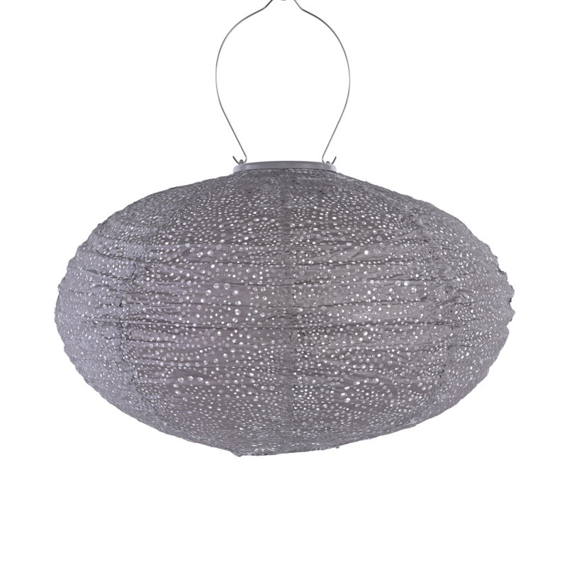 16-Inch Brown Paisley Pattern LED Lantern with Remote