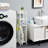 Haslom Freestanding Linen Cabinet, Rustic Bathroom Storage Floor Cabinet with Toilet Paper Holder & Hooks, Freestanding Narrow Bathroom Organizer Tower with Shelves and Enclosed Cabinet for Small Spaces Bathroom-1116150859
