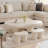 46.5" Cloud Coffee Table for Living Room, Modern Cream Accent Table with 4 Sturdy Legs, Large Center Table for Apartment, Kid Safe Round Edges