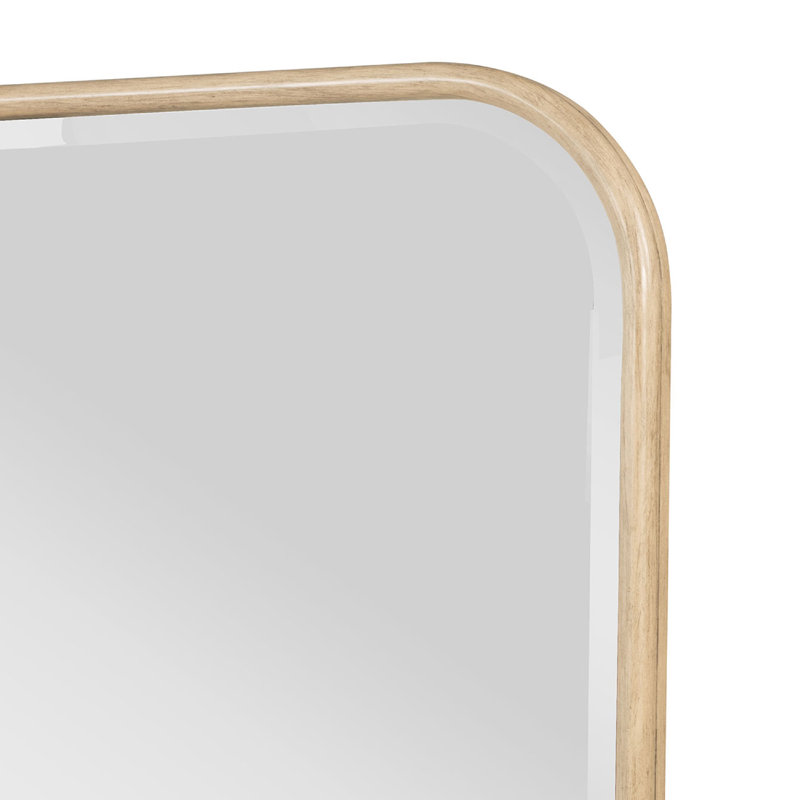 Miroir de commode Lno, cadre en bois de chêne beige, rectangulaire 36 pouces