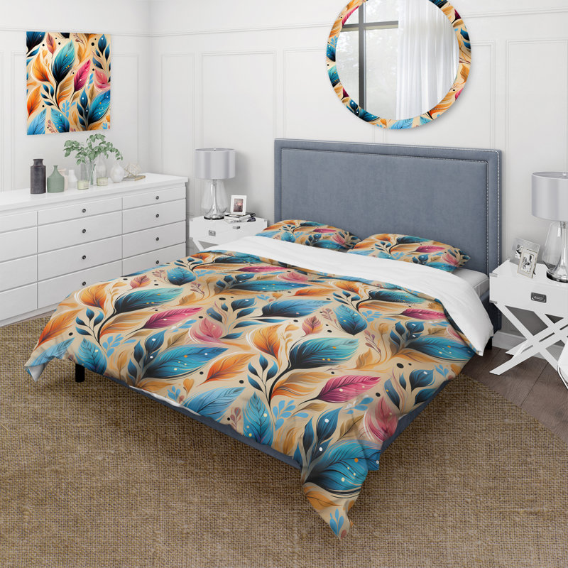 Artistic Gypsy Boho Pattern III Duvet Cover, King Duvet Cover + 2 King Shams