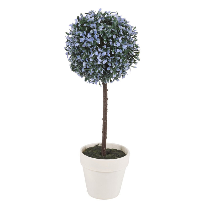 Olive Tree Tree in Pot, Blue, 45cm H x 18cm W x 18cm D