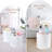 COOLBEBE Ottoman With Storage Set Of 3, Round Vanity Stools For Makeup Room, 3pcs Multifunctional Velvet Upholstered Ottoman Footrest Stool For Bedroom Living Room Decorative Furniture-2134649282