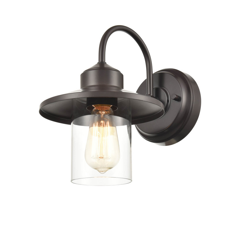 Aldrich Steel Wall Light, Powder Coated Bronze