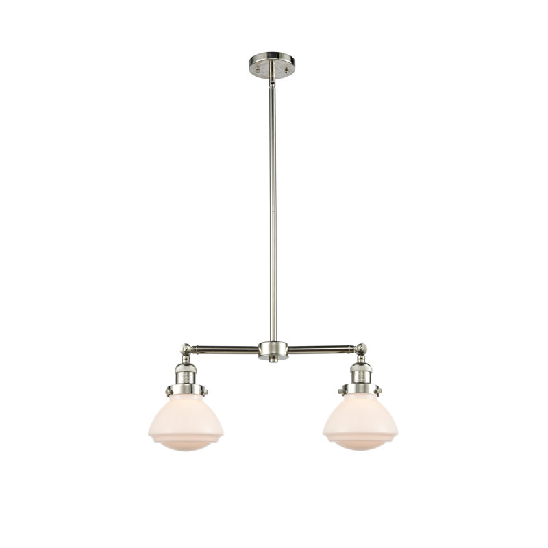 Chesterville 2 - Light Kitchen Island Pendant, Matte White, Polished Nickel