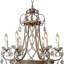 Lustre empire de style bougie à 6 lumières avec détails en cristal Crowell