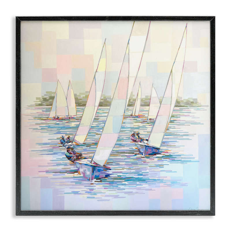 «Stay the Course», art de la giclée encadrée par bateau, design par Linda Sperruche, H 24 po x l 24 po