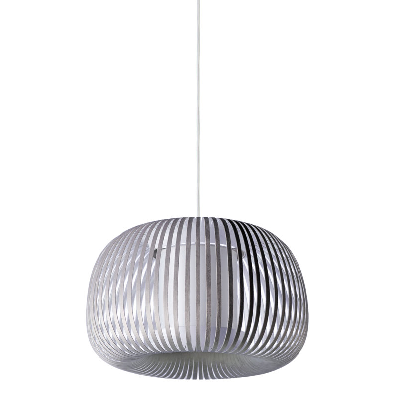 Luminaire suspendu sphérique unique à 1 lumière Ova, Gris clair