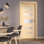 Panneau de porte intérieur en bois manufacturé et en verre givré Avon 07-03 Vetro