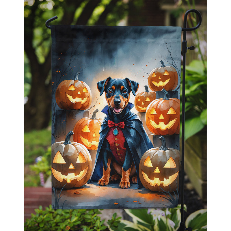 Drapeau de jardin chiot Halloween, Doberman Pinscher