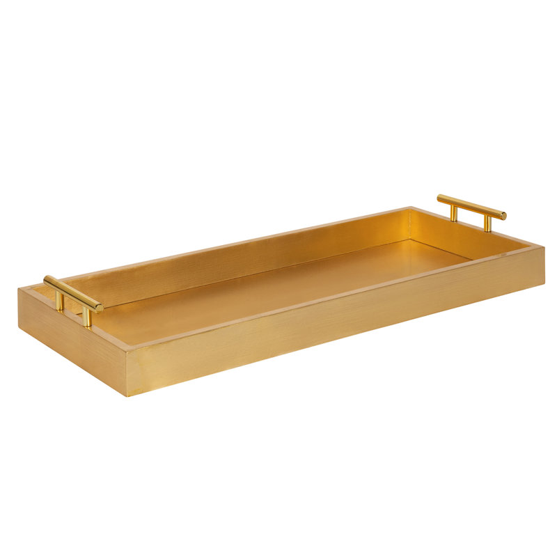 Norvan 24'' W Rectangular Decorative Tray , Gold