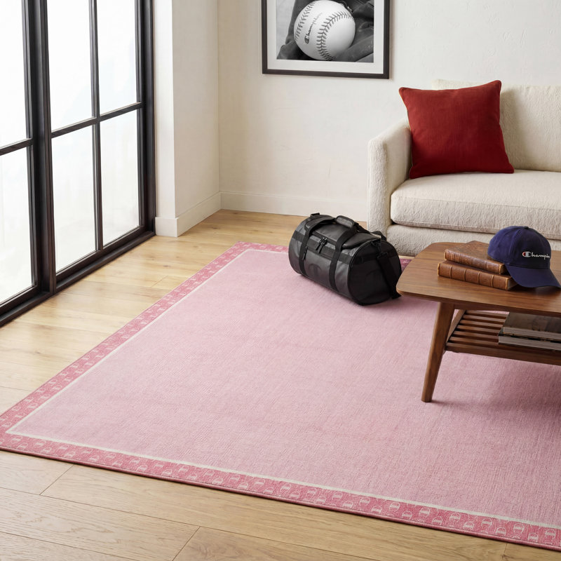 Tapis lavable imprimé Chenille Champion Carter, Light Pink Multi, 5 pi x 7 pi