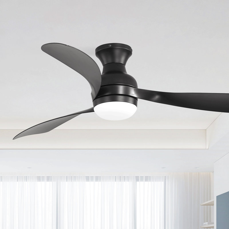 Sofucor 1 Pc 52-Inch Fulsh Mount Ceiling Fan With Light,18W Led Dimmable Light With Memory Function,Dc Motor,1/4/8H Timer Setting