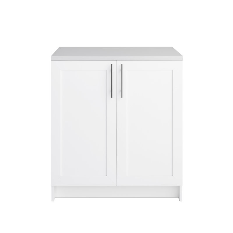 White Freestanding Office Storage Cabinet with Adjustable Shelves