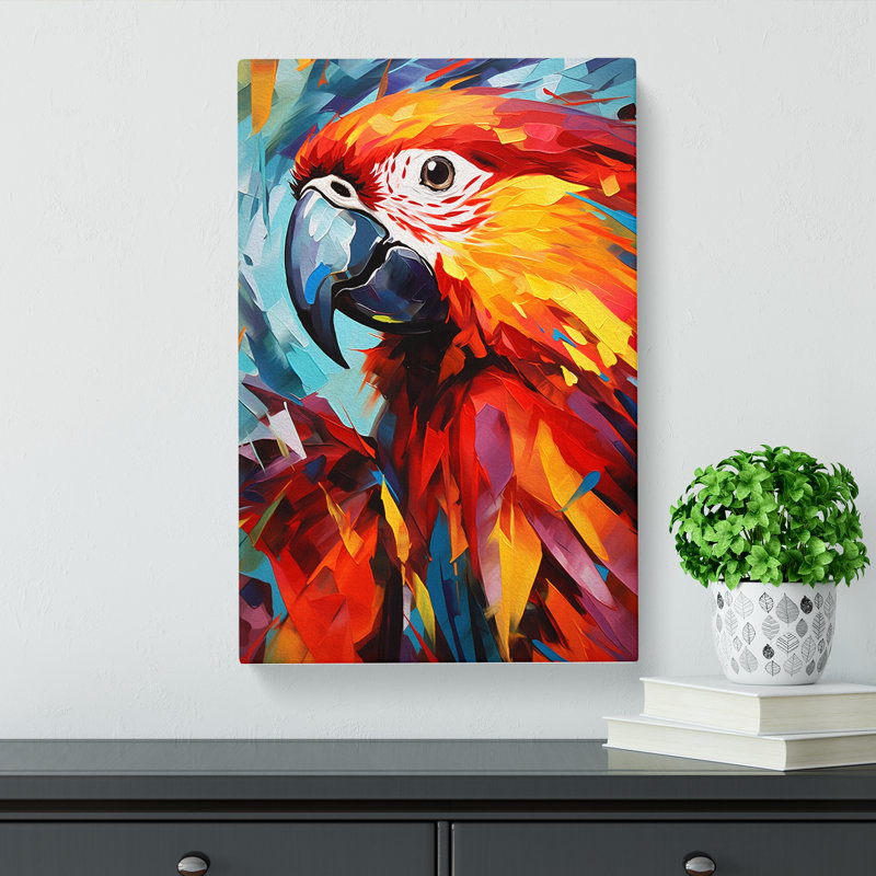 Parrot Abstract No.2 - Wrapped Canvas, 50cm H x 35cm W x 3cm D