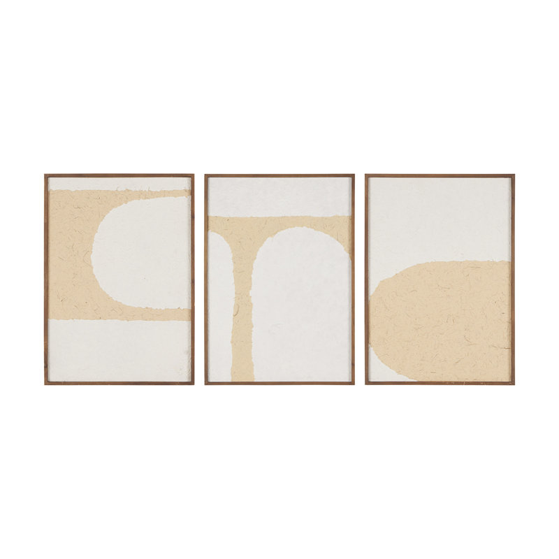 Ensemble d'art mural minimaliste encadré brun