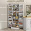 Garde-manger moderne de 65 po, armoire de rangement blanche avec portes et tablettes pour garde-manger