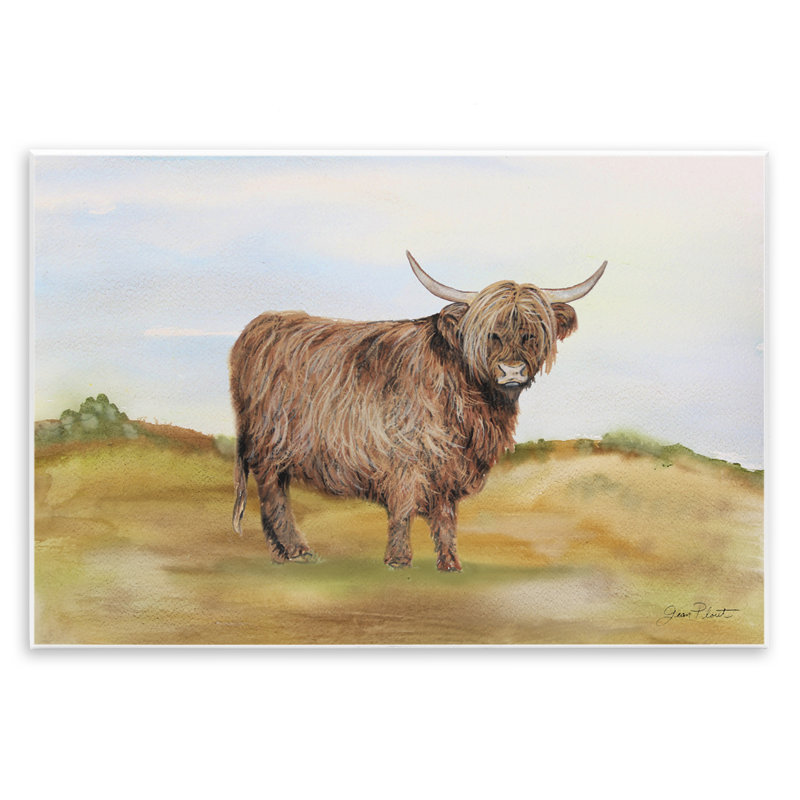 «Farm Farm In Pasture», plaque murale par Jean Plout, H 10 po x l 15 po