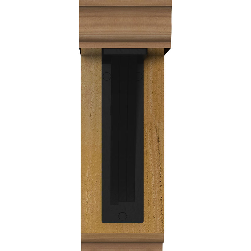 Triple support de fer Galveston, H 12 po x P 9 1/2 po, Cèdre rouge de l'Ouest l 4 po x T 2 po (sciage br