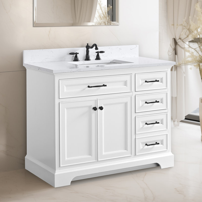 Aanayah 42" Single Bathroom Vanity Set, White