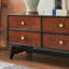 Meuble télé rétro en bois massif noir-518810870