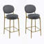 Ensemble de 2 tabourets de bar rembourrés d'intérieur en bois, finition noyer foncé et ivoire, ensemble de 2-1135778921