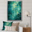 «California Sunshine» cubiste abstrait turquoise - peinture murale abstraite-453661227-453661224