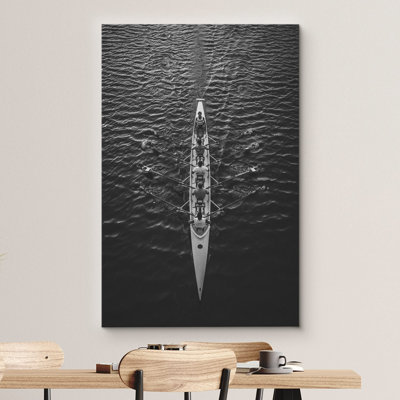 Black & White Aerial View of Rowers Sports Athletes Photography Contemporary Urban Ultra Pictures