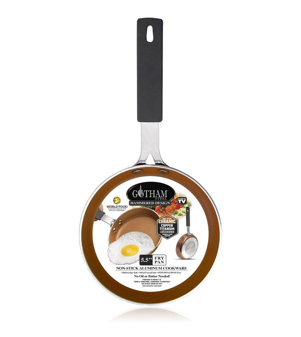 Gotham Steel Hammered 14 inch, Non-Stick Frying Pan with Lid, Ceramic  Cookware, Large Capacity Skillet, Premium, PFOA Free, Dishwasher Safe,  Copper