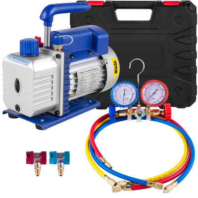 3CFM 1 / 4HP Pompe à vide d'air à une étape CVC R134a R12 R22 R410a Ensemble de réfrigération de climatisation AC Manifold Gauge R134 Peut robinet inclus Sac de transport inclus