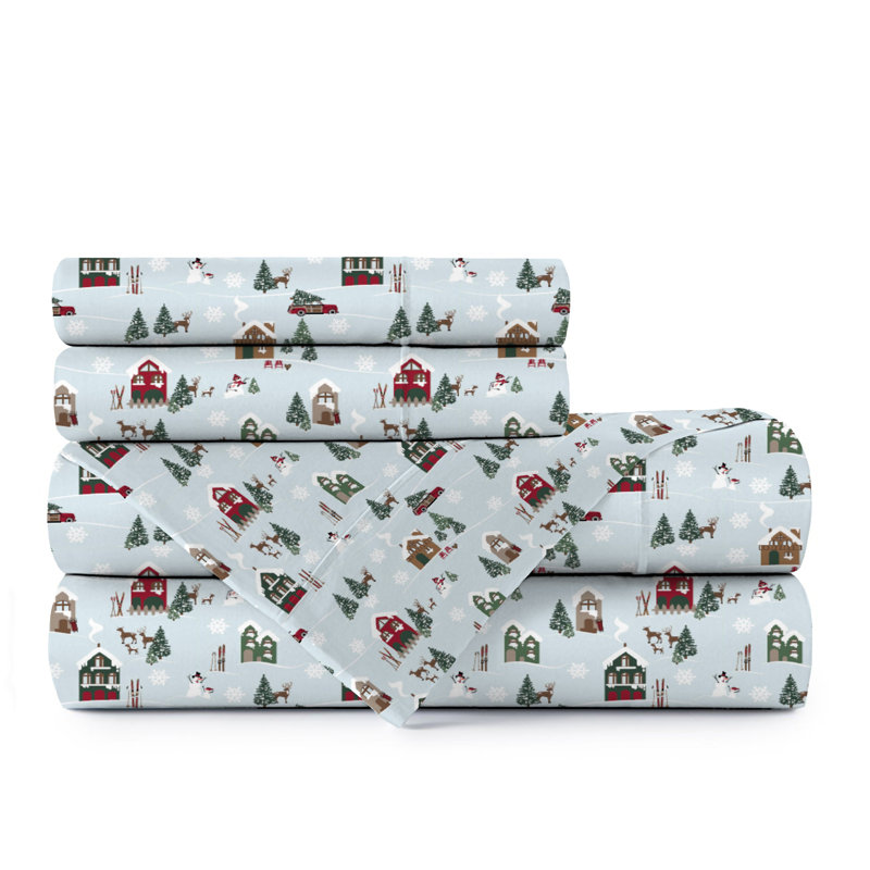 Ensemble de draps en percale 100% coton à densité de tissage 144 Idylberry, Très grand