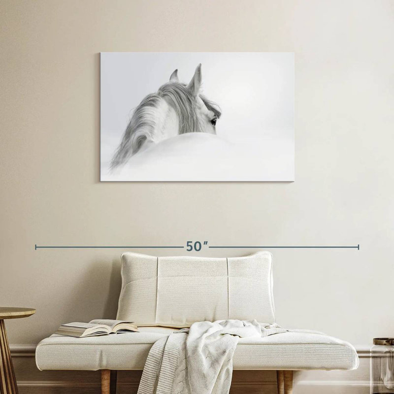 Brampt Exquisite White Horse, 24" H x 36" W