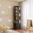 Rotating Bookcase With Storage Cabinet, Bamboo Bookshelf 360° Spinning 7 Tier Tall Narrow Display Tower Shelf, Black-372809617