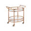 Clear Glass & Rose Gold Finish Serving Cart