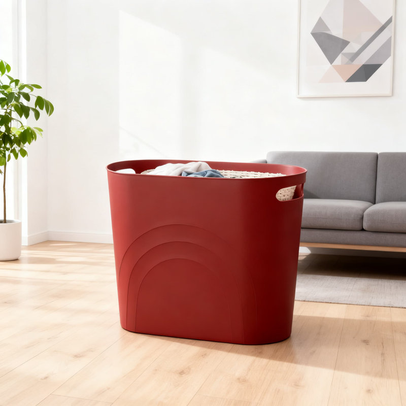 Petite poubelle mince de 3,5 gallons avec poignées, poubelle en plastique compacte pour les espaces étroits dans la salle de bain, la cuisine, la chambre à coucher et le bureau