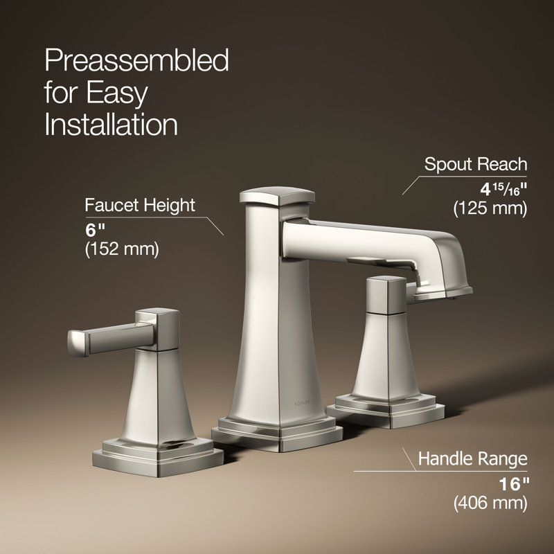 Riff Widespread Bathroom Sink Faucet, 1.2 GPM, Vibrant Polished Nickel