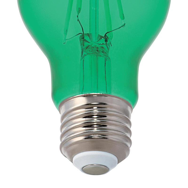 Ampoules DEL à filament omnidirectionnel A19 vertes de 4,5 W (équivalent 40 W), culot moyen (E26), lot de 2, Green, Pack of 2