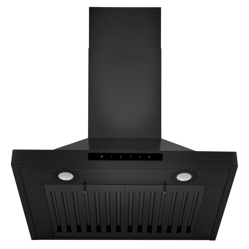 24" 400 CFM Convertible Wall Mount Range Hood, Black Stainless Steel