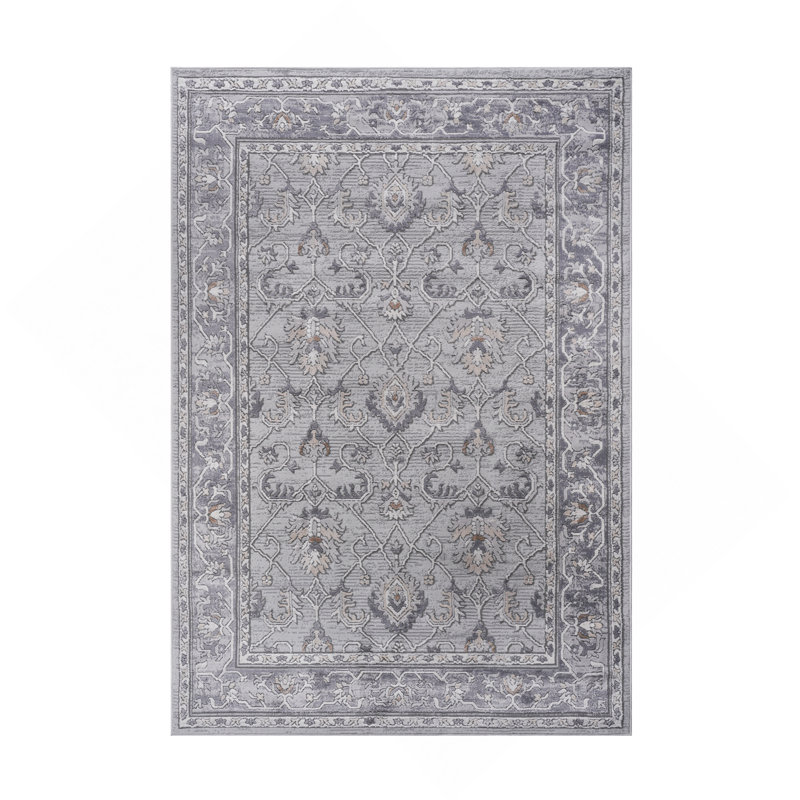 Collection Ivory/Grey/Oriental Non-Shedding Living Room Bedroom Dining Home Office Stylish And Stain Resistant Area Rug