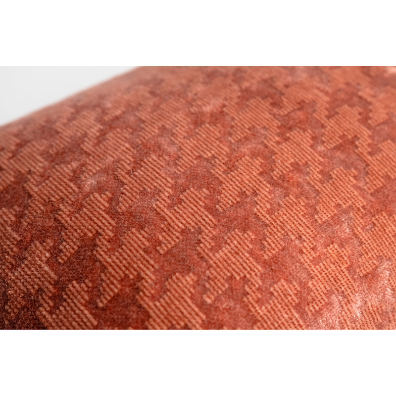 Houndstooth Square Woven Jacquard Pillow, 22"H x 22"W, Terracotta