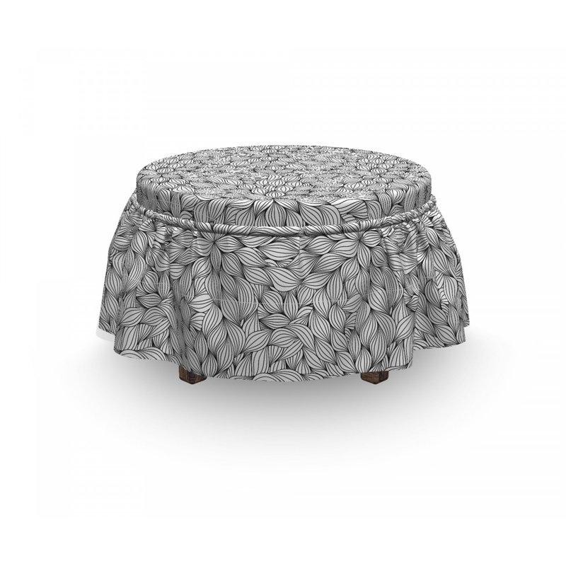Ensemble de housse pour repose-pieds à coussins carrés 2 pièces line art