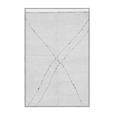 Tapis gris tissé à la machine Rectangle Halltown