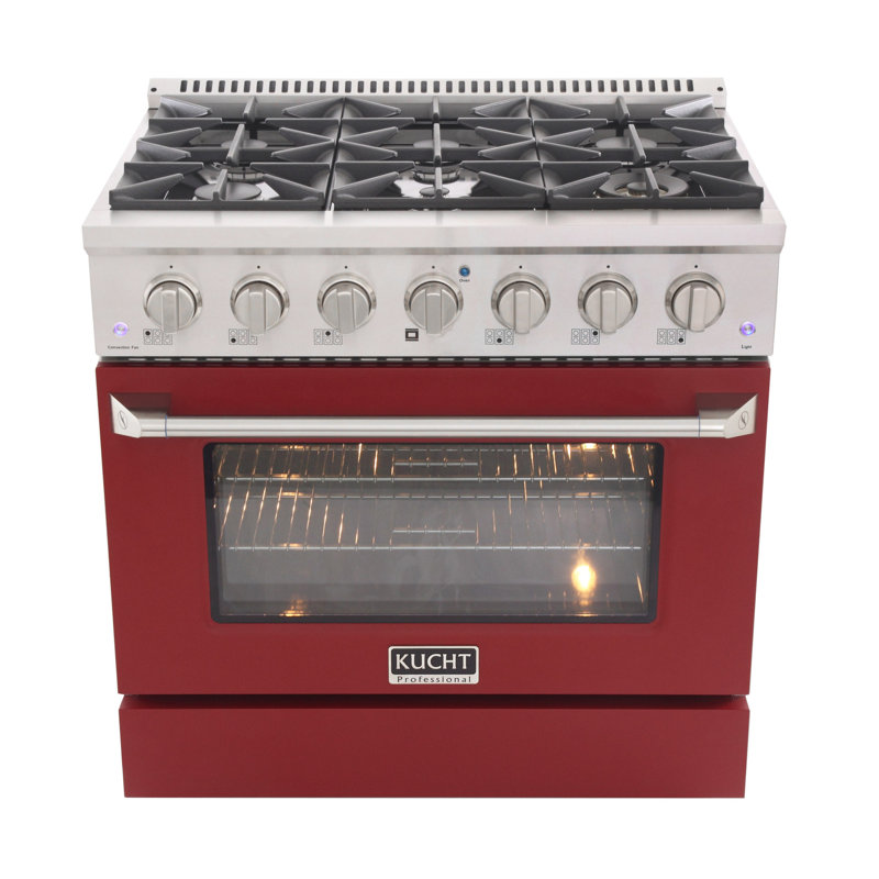 36" 5.2 Cu. Ft. Freestanding Gas, Red, Natural Gas