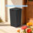 23 Gallon Resin Indoor Outdoor Use Trash Can with Lid for Patio, Kitchen, Backyard, Black